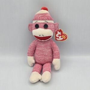 Ty Beanie Babies Socks The Sock Monkey Pink With Tag